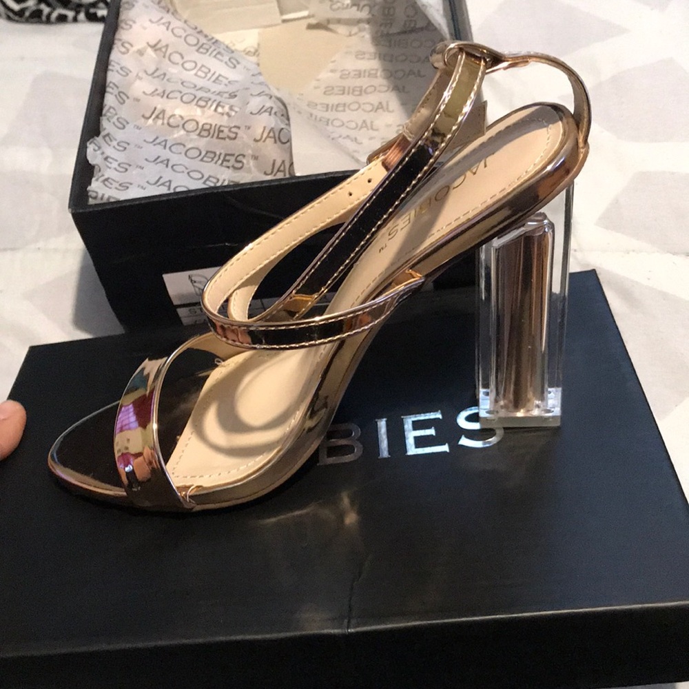 Rose gold clear heel fashion nova shoes 👠 ❤️🌸